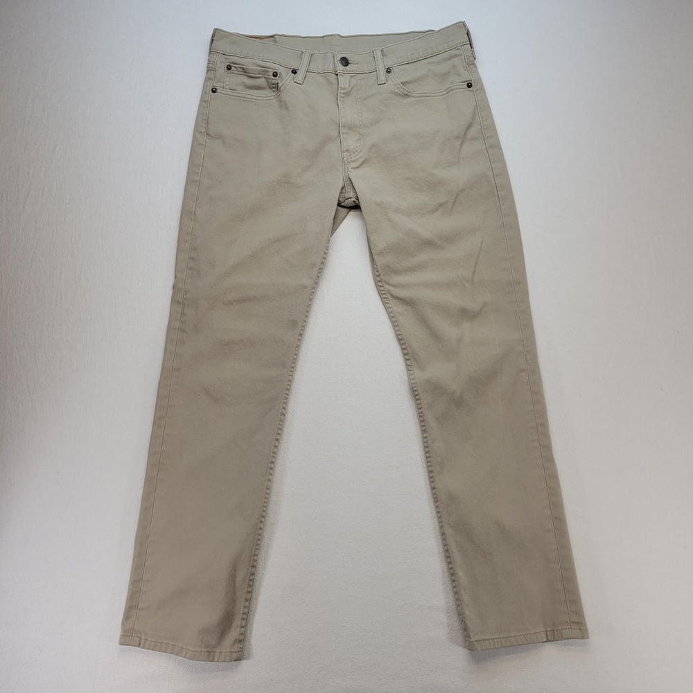 Levi's 511 Slim Straight Jeans Mens 34x30 Khaki Tan Mid Rise Denim